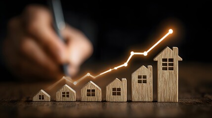 Real Estate Market Growth Concept: Rising Home Prices