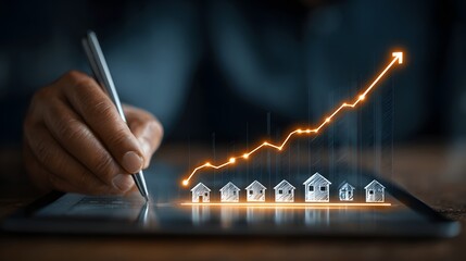 Real Estate Investment Growth Chart on Tablet