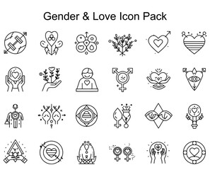 Fototapeta premium Gender & Love Icon Pack