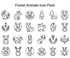 Obraz premium Forest Animals Icon Pack