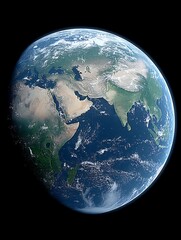 Earth from space, detailed continents and oceans