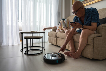 Seniors engaging with smart home technology