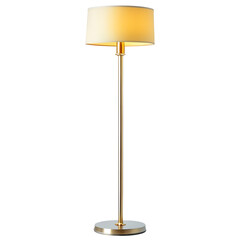 Modern gold floor lamp isolated on transparent background