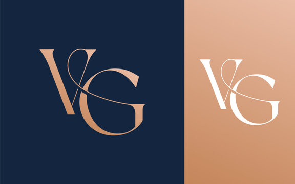 Initial letter VG GV logo design vector illustration for couple, wedding, and business