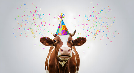 Happy Cow Birthday Party: Festive Confetti Celebration