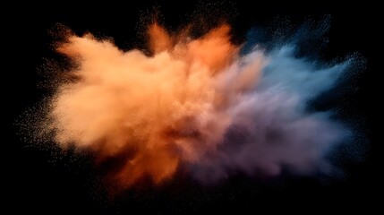 Abstract Colorful Dust Bomb in Deep Space Background