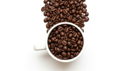 Fototapeta premium coffee beans on white background
