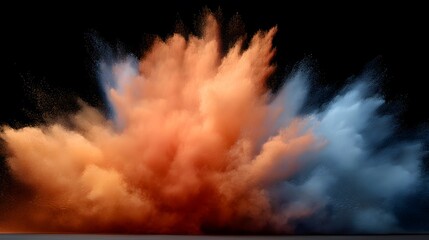 Abstract Colorful Dust Bomb in Deep Space Background