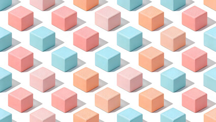 Obraz premium 3D pastel cube pattern on white background