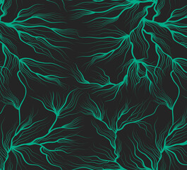 illustration lighting seamless pattern on black, abstract geometry texture design 