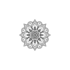 Circular pattern in the form of a mandala. Henna tatoo mandala. Mehndi style. Decorative pattern in oriental style. Coloring book page.
