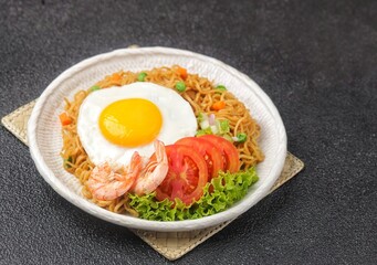 Indomie Goreng, Indonesian Popular Instant Noodle with Sunny Side Egg