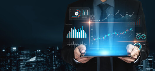 Data analytics dashboard with charts, indicators, and performance metrics, reveals trends, data analytics drives growth, supports insight, and data analytics improves decisions. Vouch