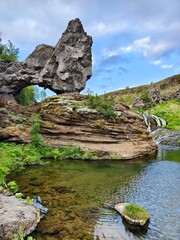 Rocks in the valley by the river in Iceland
