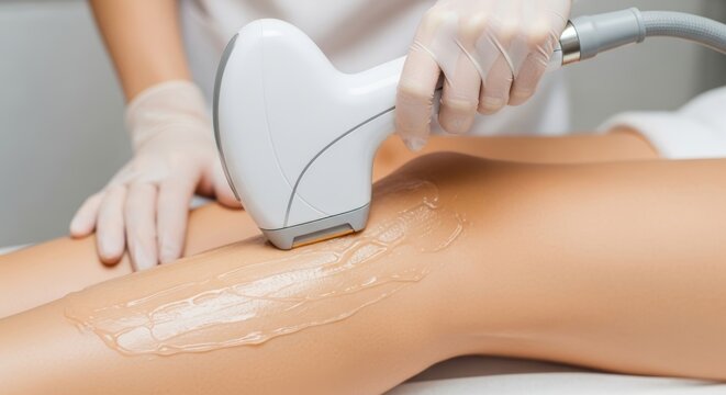 Professional diode laser hair removal device for smooth skin, painless treatment, white