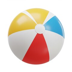 Fototapeta premium Colorful Beach Ball on White Background