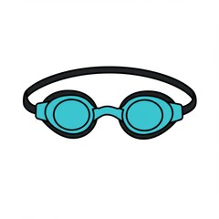 Fototapeta premium Teal Swimming Goggles Illustration