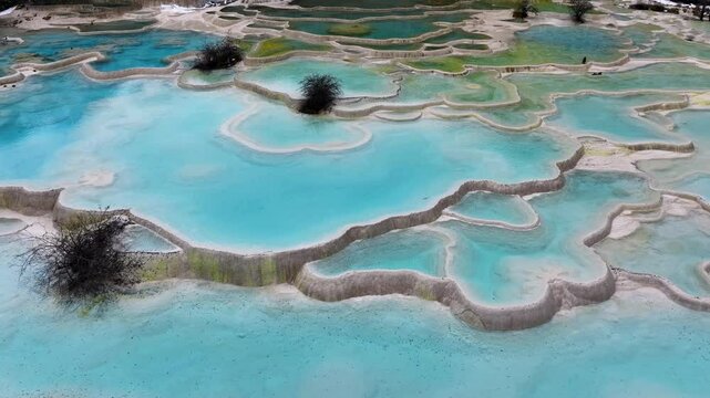 Aerial view of Huanglong national park, China.