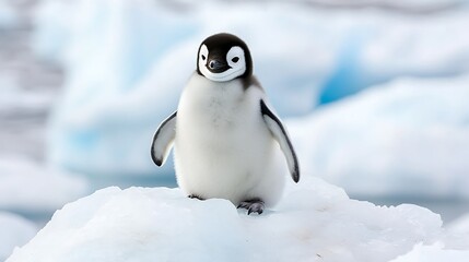 Obraz premium Small penguin on ice image