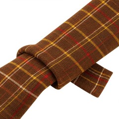 Brown Plaid Tie with Yellow and Red Accents