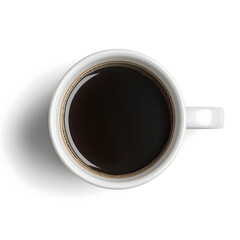 Top View of Black Coffee in White Mug - Perfect Hot Drink for Your Morning Routine Stock Photo