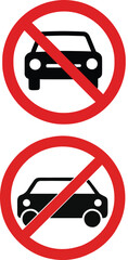 No Car Zone Traffic Sign