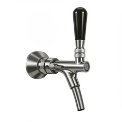 Chrome Beer Tap with Black Handle