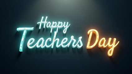 Neon Glow Happy Teachers Day Card