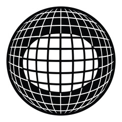 Retro disco ball silhouette with a detailed grid texture perfect for vintage party or music event graphics and designs