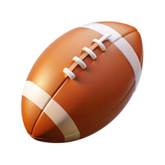 Classic american football with white laces and stripes isolated on white background