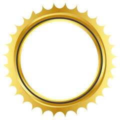 Luxury Golden Emblem Badge with Crown and Ribbon

