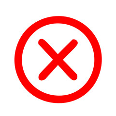 Fototapeta premium Red Cross Mark Cancel Icon