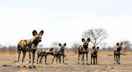 African Wild Dogs: A Serengeti Savannah Portrait