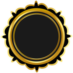 Luxury Golden Emblem Badge with Crown vector png