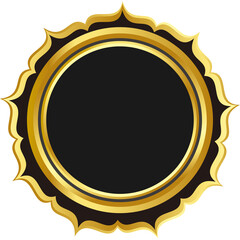 Luxury Golden Emblem Badge with Crown vector png