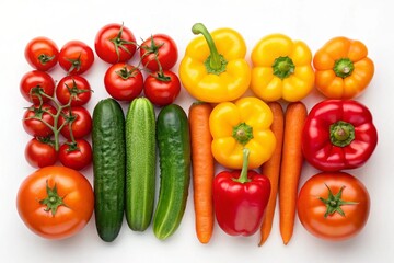 vegetables on a white background
