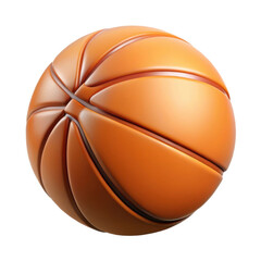 Realistic 3d render of a classic orange basketball isolated on white background