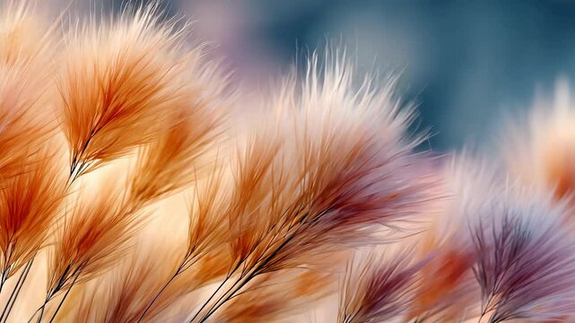 fluffy wildflower sway in wind nature landscape 