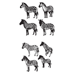 Fototapeta premium zebra and zebras silhouettes vector