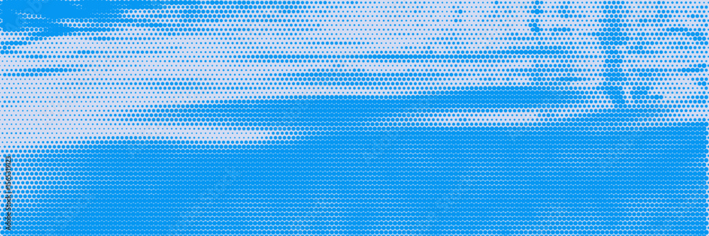 Poster color halftone texture of blue sea or ocean waves, fading dot effect. vector halftone dots backgroun