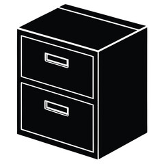 Social worker element isolated case file cabinet on white background