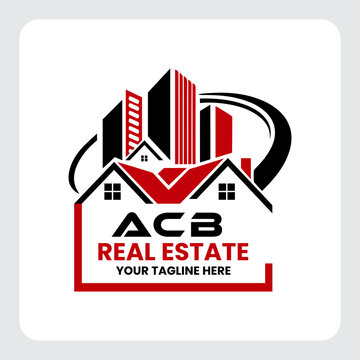 Letter ACB building vector, ACB initial construction. ACB real estate. ACB home letter logo design, ACB real estate Logo , Style home logo
