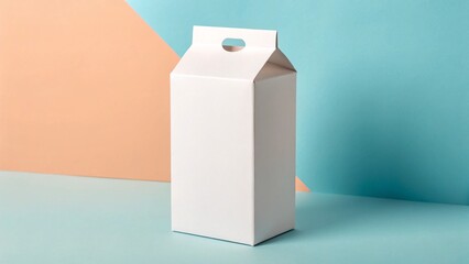 Blank White Gable Box Mockup on Pastel Background