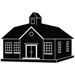 Social worker element isolated community center building on white backgr