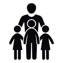 Social worker element isolated family support icon on white background