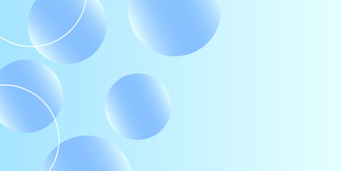 A soft blue gradient vector background featuring translucent, glossy spheres and curved white lines, creating a light, airy, and modern abstract design.