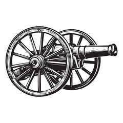 Silhouette of Vintage cannon vector illustration