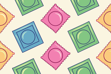 Colorful Condoms Vector Set A Realistic Illustration of Latex Contraceptives
