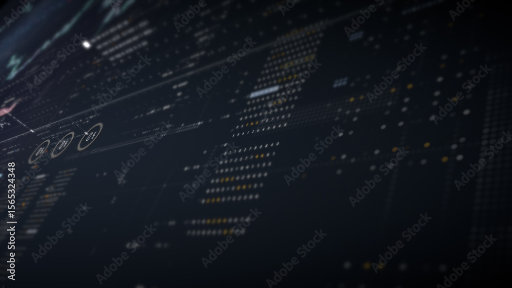 Aufkleber Dynamic data visuals for business info graphics, animated charts, and data-driven insights for a business meeting mock-up. Explore the world of trading, stock exchanges, and crypto