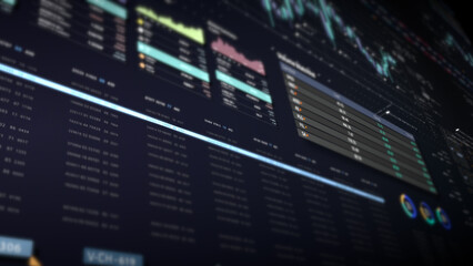Dynamic data visuals for business info graphics, animated charts, and data-driven insights for a business meeting mock-up. Explore the world of trading, stock exchanges, and crypto